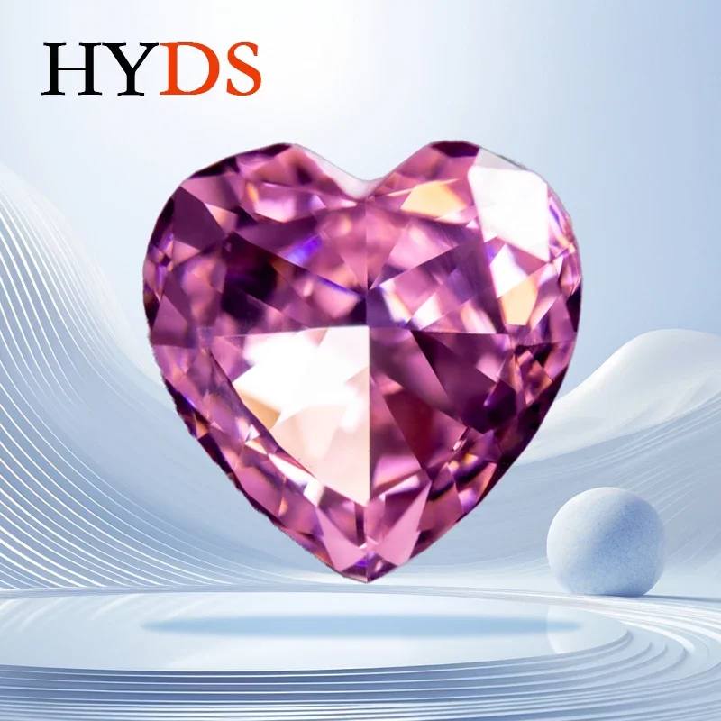 

Cubic Zirconia Dark Pink Color Crushed Ice Cut Heart Shape Charms Beads for Diy Jewelry Making Earrings Materials No Certificate