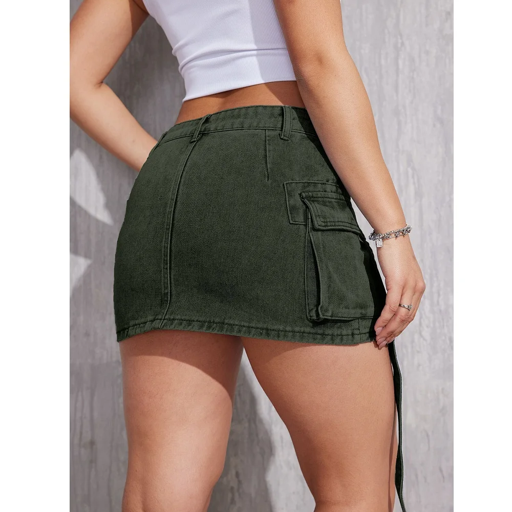 Spijkerrok Voor Dames Casual Zakken Jeans Minirok