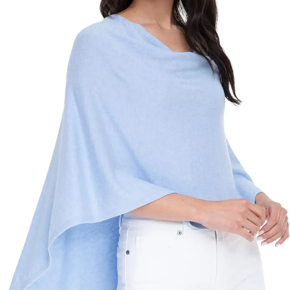 

Alashan's Luxurious 95% Cotton 5% Cashmere Poncho, Soft & Lightweight - Perfect Gift