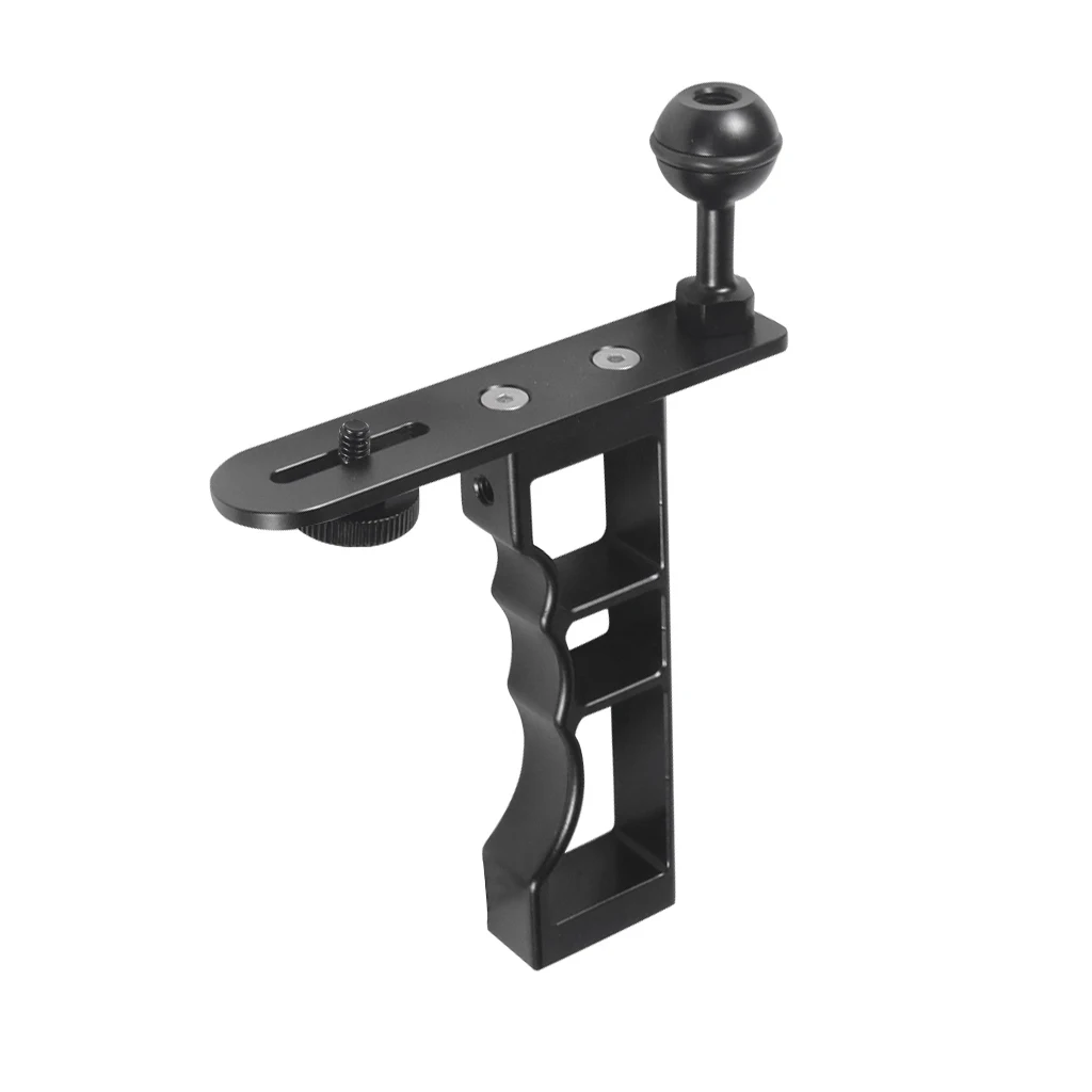 Camera Diving Tray Bracket Aluminum Alloy Single Handle Grip Ball Head Light Stand Mount Stabilizer for GoPro Action Camera