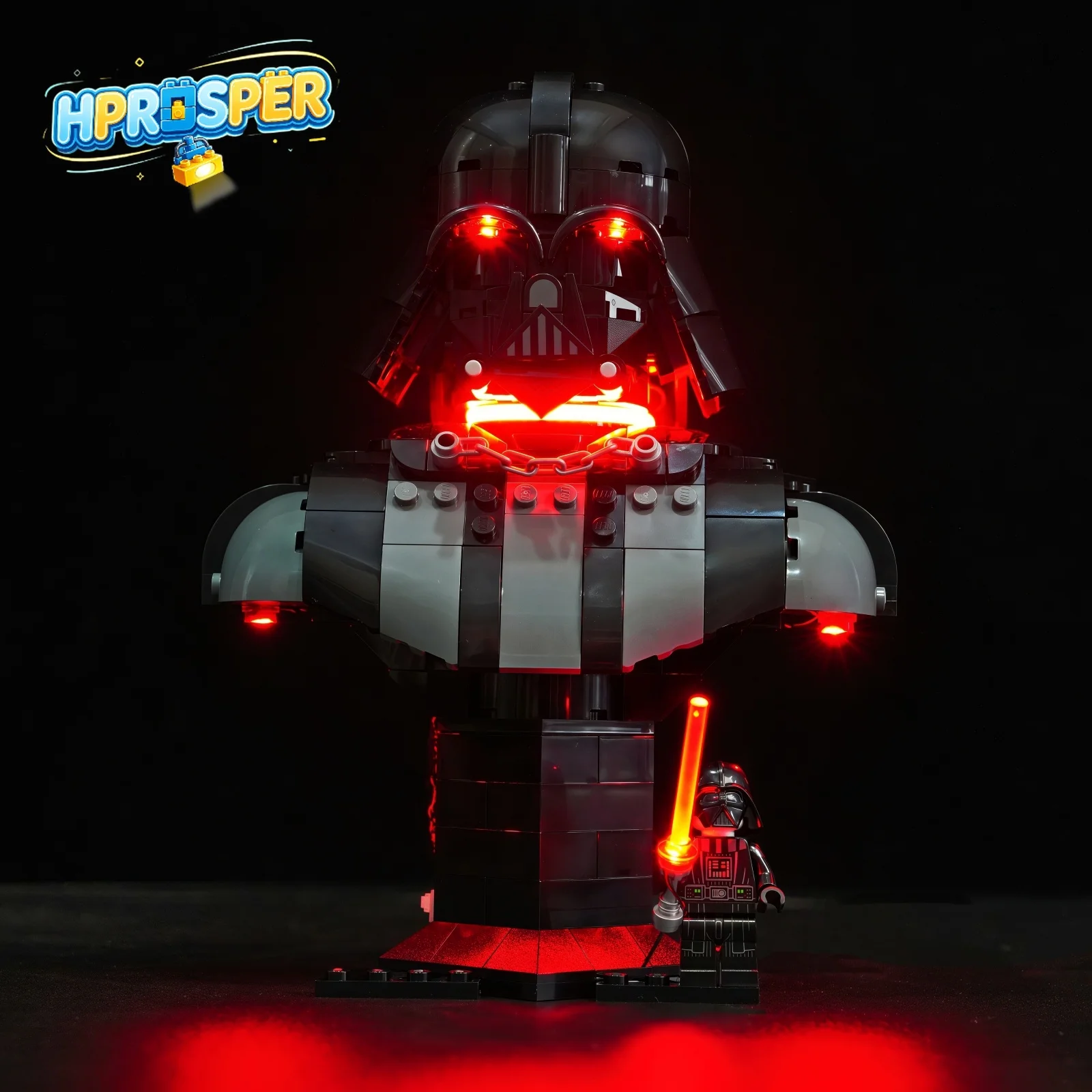 HPROSPER 5V LED-Licht (kein Modell) für LEGO Star Wars Darth Vader Büste 75439, dekorative Lichter mit Batteriekasten