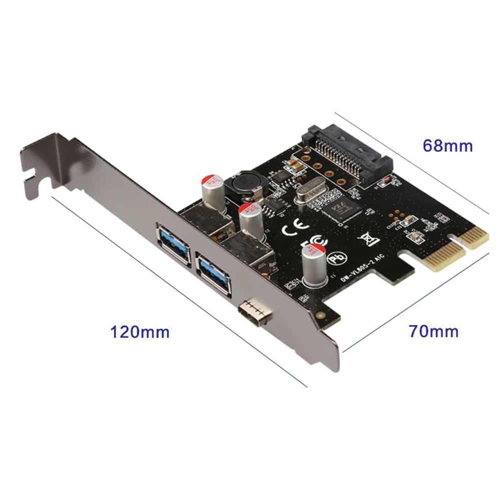 Pcie-USB 3.1タイプC拡張カード,デスクトップ用,pci Expressライザー,1タイプCおよび2, 3.0 USBアダプター