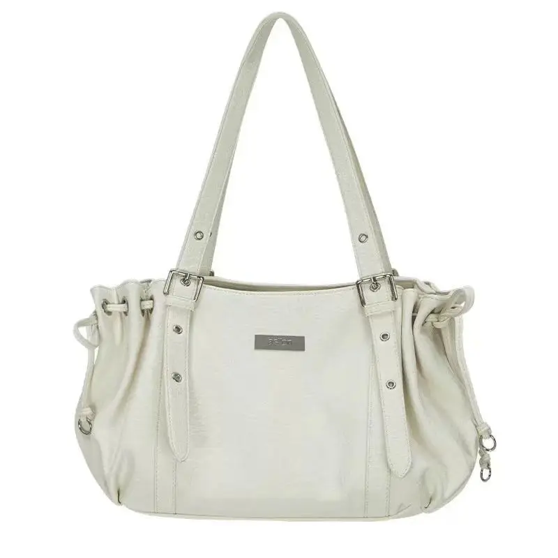 Ason 2025 New Arrival Luxury-inspired Vintage Drawstring Baguette Bag Shoulder/Underarm/Handheld Casual Women's Handbag