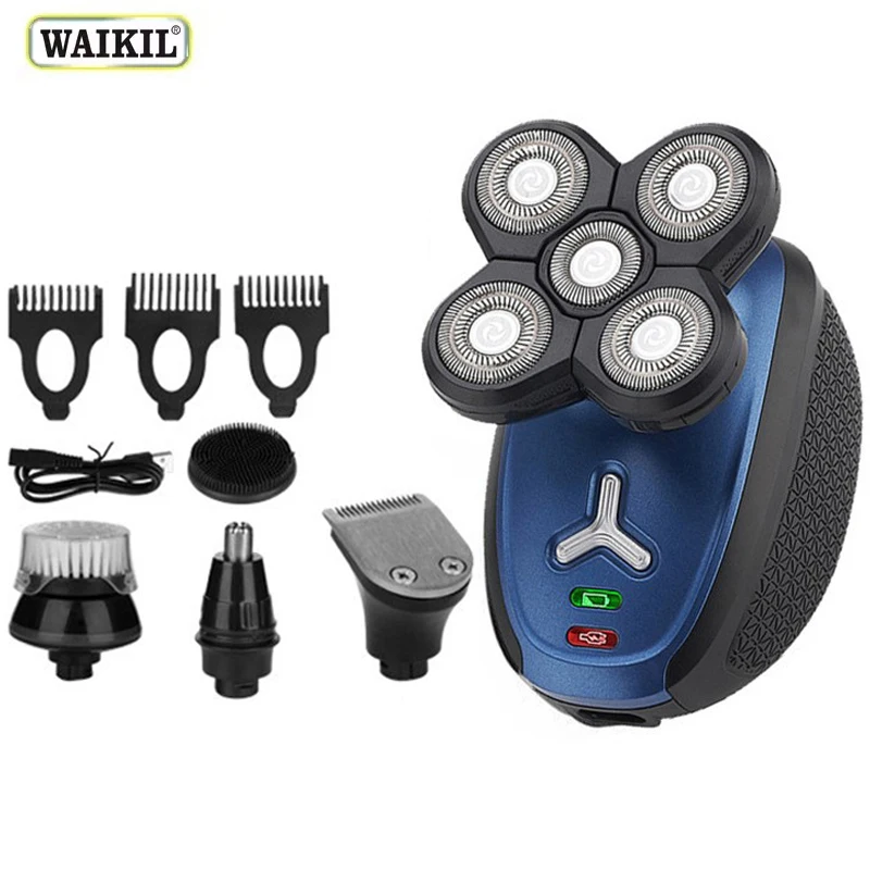 

WAIKIL's new professional men's electric shaver 5-in-1 multifunctional replaceable blade USB charging trimmer grooming tools