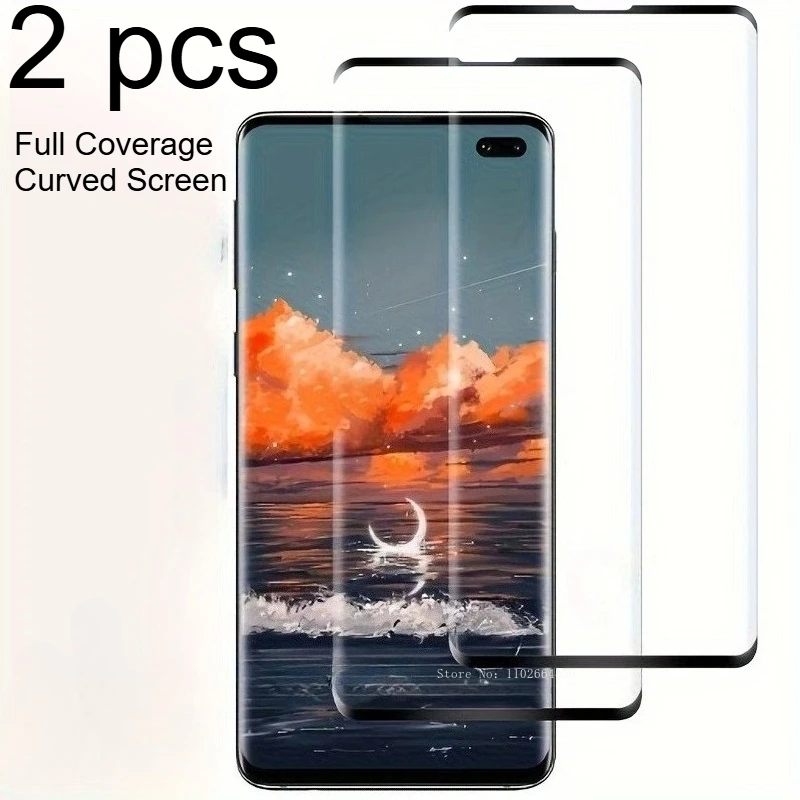 2 uds pantalla curva de cobertura completa para Samsung Galaxy S10 5G Ultra HD vidrio templado para Samsung S10 Plus película templada suave