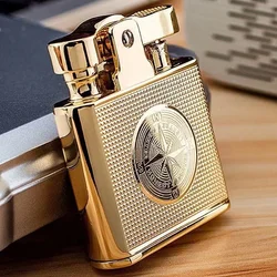 2023 HONEST Creative Retro Kerosen e Lighter Metal Mini Push Cigarette Lighter Cigar Smoking Accessories Men and Women Gifts