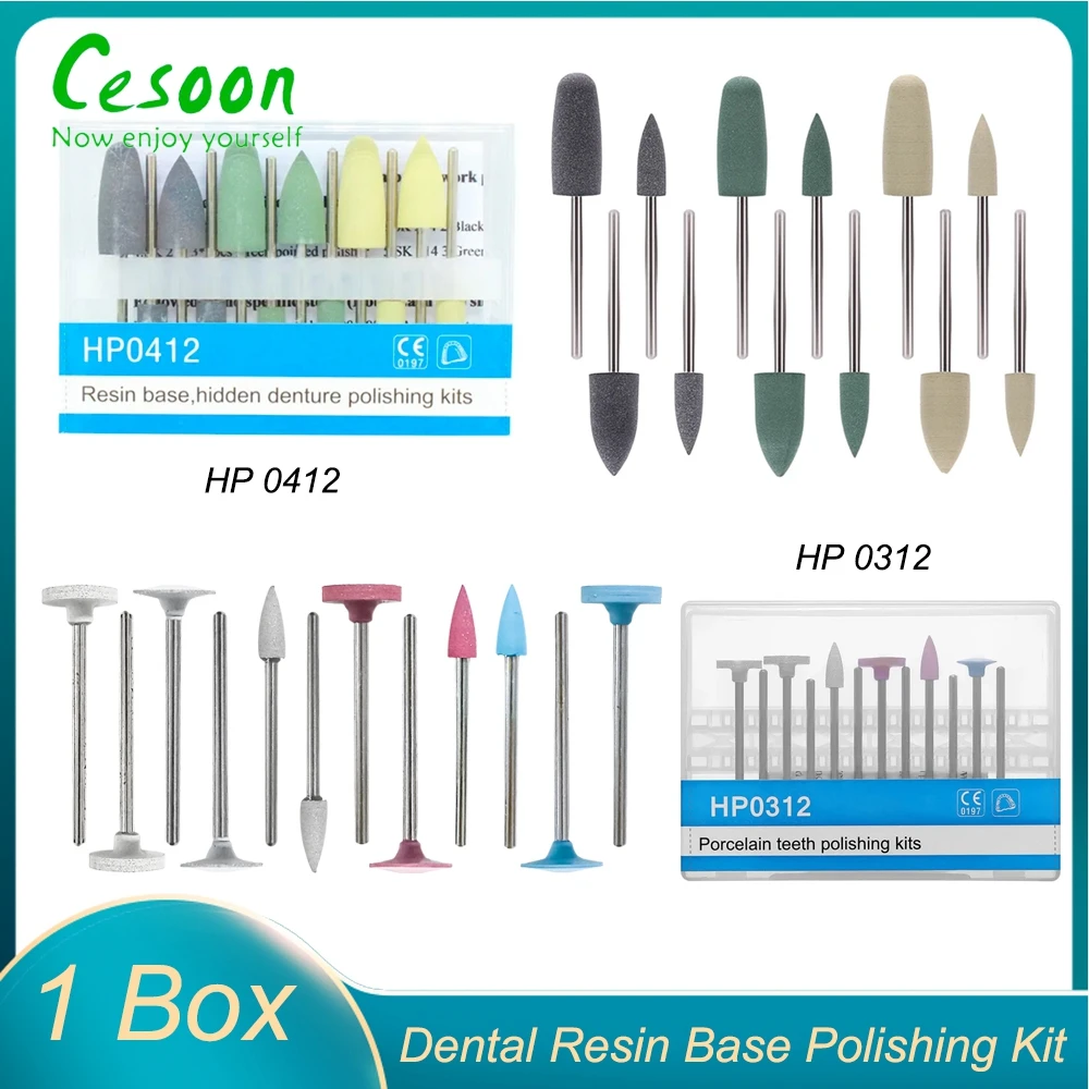 

12 Pcs/Box Dental Diamond Burs Resin Base Hidden Resin Polisher Kit HP 0412/HP 0312 For Low Speed Handpiece Dentistry materials