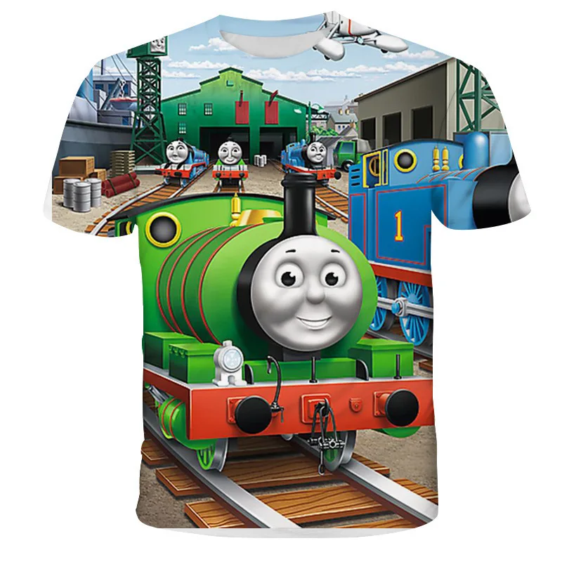 bob the builder Thomas the Tank Engine 2025 Summer Cartoon 3D Printing Unisex Youth Fashion Comfortable All-match T-shirt Childr