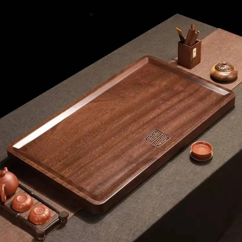 Wooden Vintage Tea Tray Rectangle Plate Serving Cafeteria Valet Tea Tray Coasters Ceremony Bandeja Madera Home Decorationgs