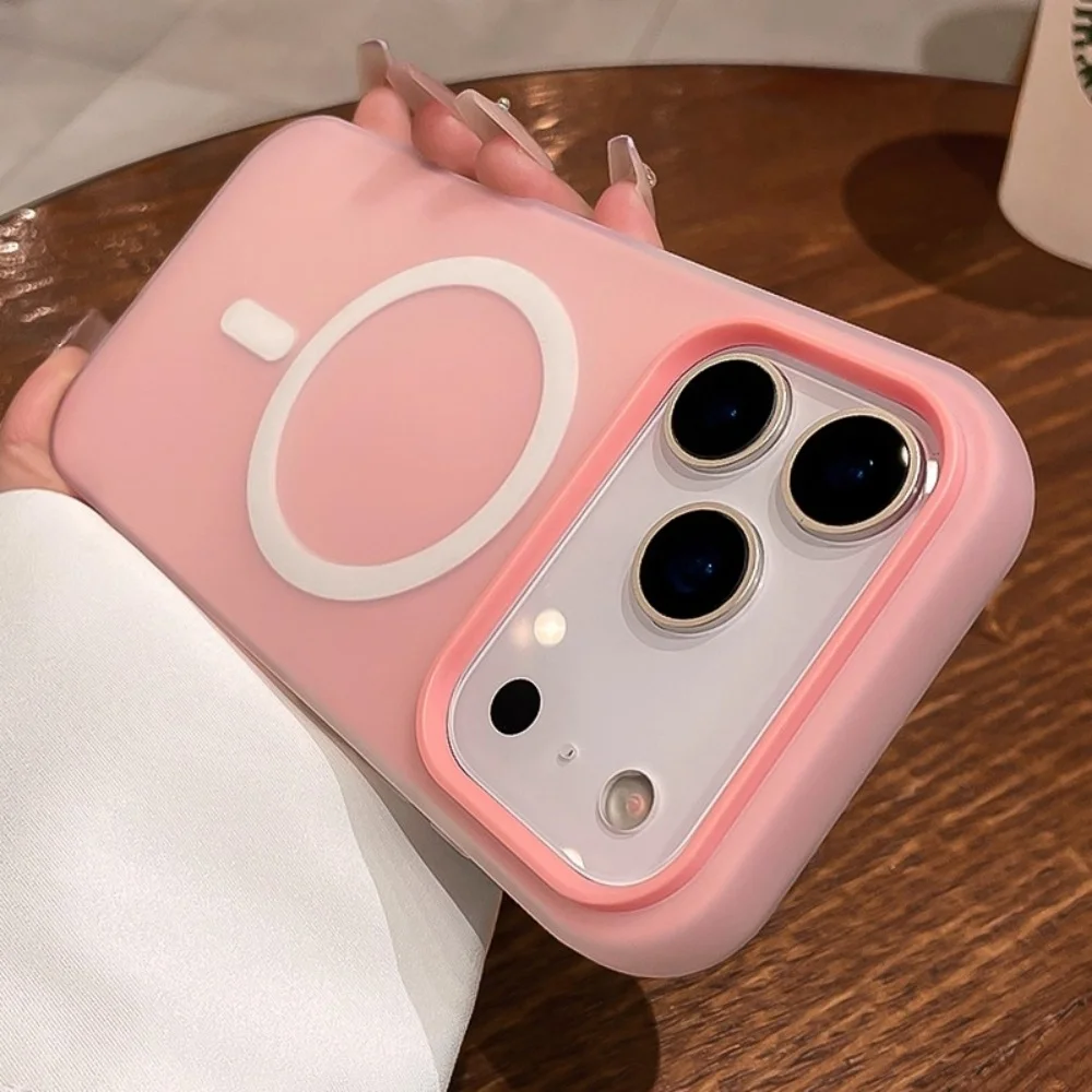 Luxury Candy Color 2 IN 1 Magnetic Phone Case For iPhone 17 16 15 Pro Max 17 16 Pro 15 For Magsafe Wireless Charge Matte Cover