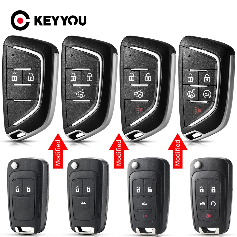 

KEYYOU Modified For Chevrolet Cruze Epica Camaro For Opel Vauxhall For Buick Remote Flip Key Shell Case Fob 2/3/4/5 Buttons