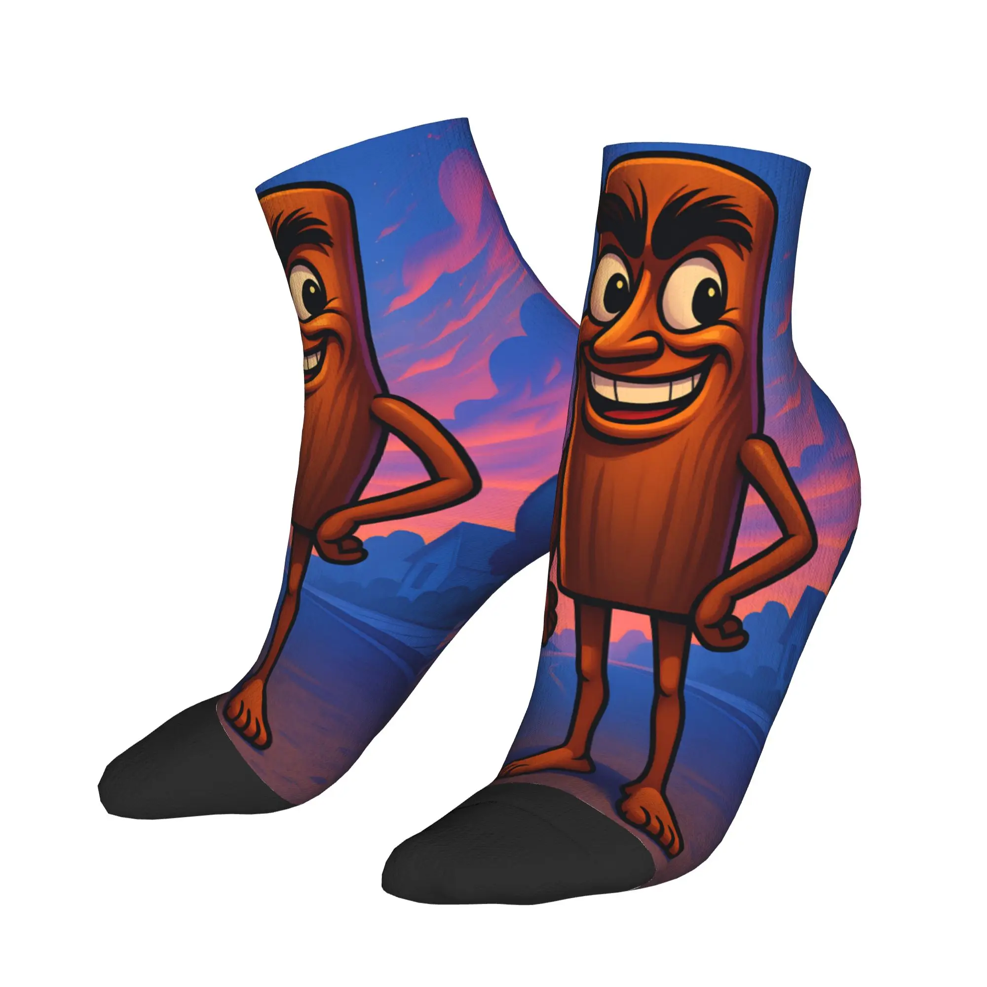 

Tung Tung Sahur Cartoon Sunset Ankle Socks Non Slip Breathable Running Socks For Adults Men Autumn Modern Custom Sock