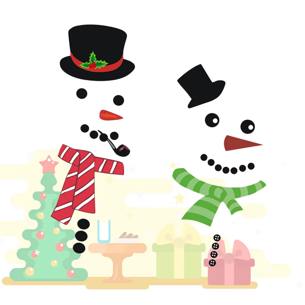 

Snowman Wall Stickers Refrigerator Decal Christmas Fridge Decor Self adhesive Snowman Magnet Home Office School