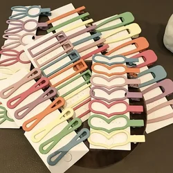 2024 Korean New Fashion Cute Barrettes Girl Candy Color Frosted Temperament Bang Clip Headdress Female Side Banger Clips