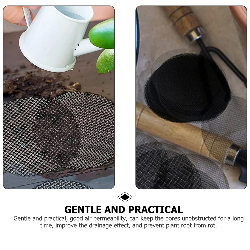 

200pcs Flowerpot Mesh Pad For Drainage Holes Prevent Soil Leakage Breathable Fiberglass Net Garden Plant Pot Bottom Insert Mat