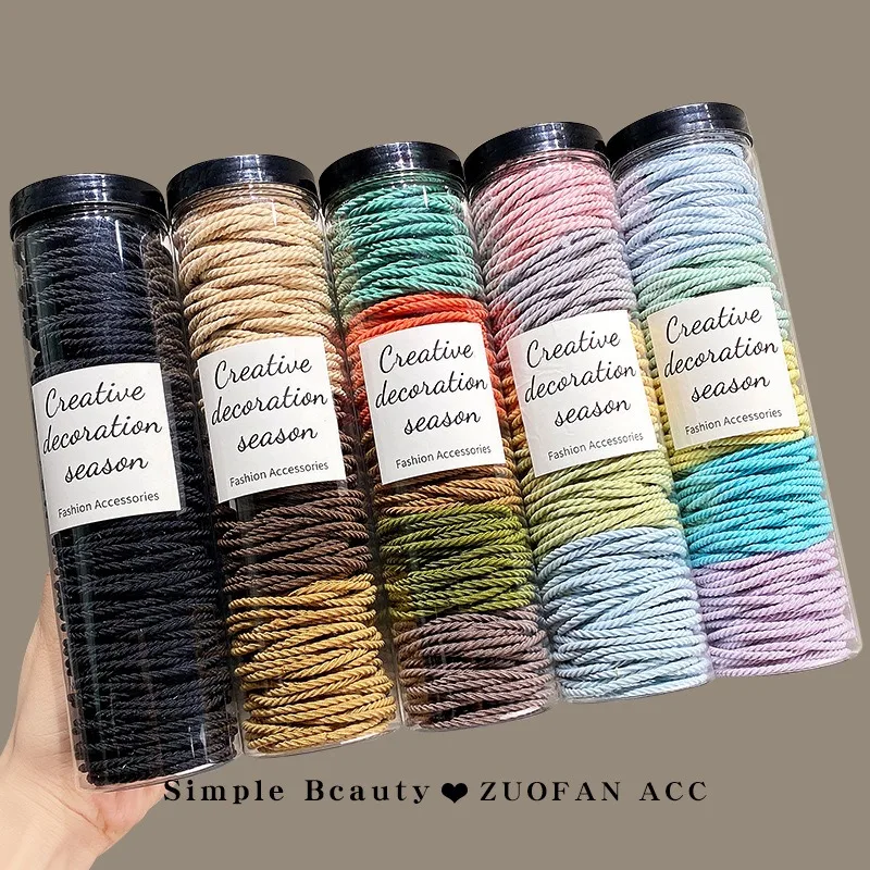 100 sztuk/partia Gumki do włosów Scrunchie Wielokolorowe Elastyczne Gumki do Włosów Damskie Akcesoria do Włosów do Kucyka Opaski do Włosów XPJ06