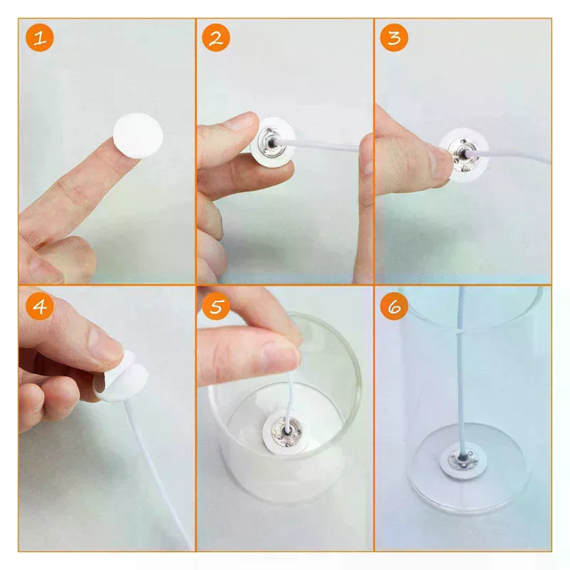100pcs 20mm Candle Wick Stickers Candle Making Double-sided Round Sticker for Wax Fixed DIY Candle Making Supplies
