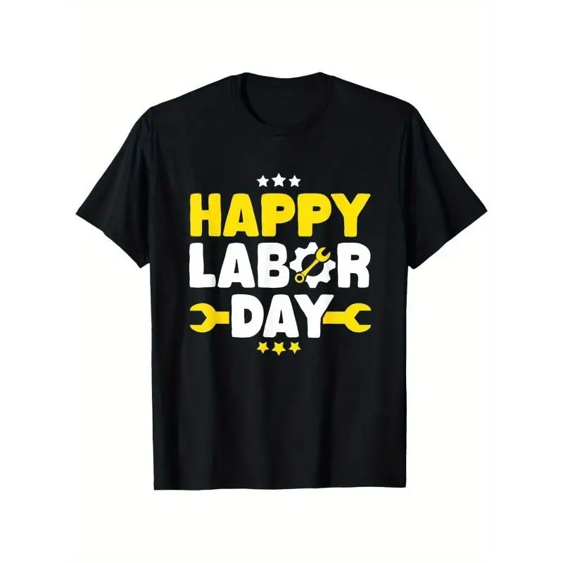 

Happy Labor Day T-Shirt, Mechanic Worker Gear Wrench Graphic Tee, Unisex Industrial Professional Appreciation Gift Top