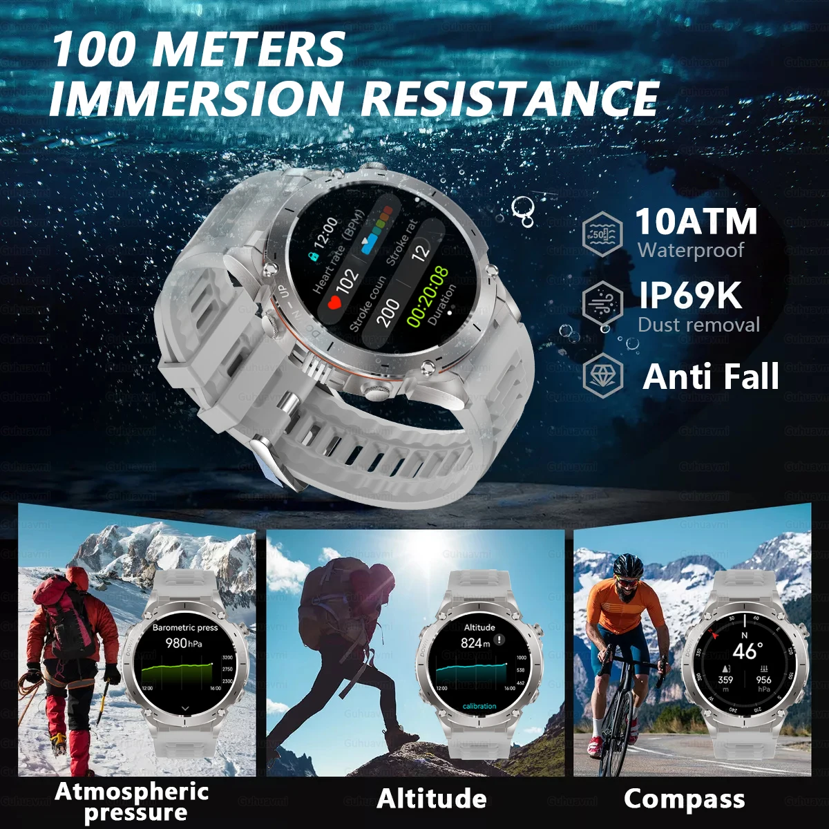 2025 New For HUAWEI Outdoor Military Smart Watch Men GPS IP69K 10ATM Waterproof 730mAh BT Call Sports Fitness Men Smart Bracelet - Image 5