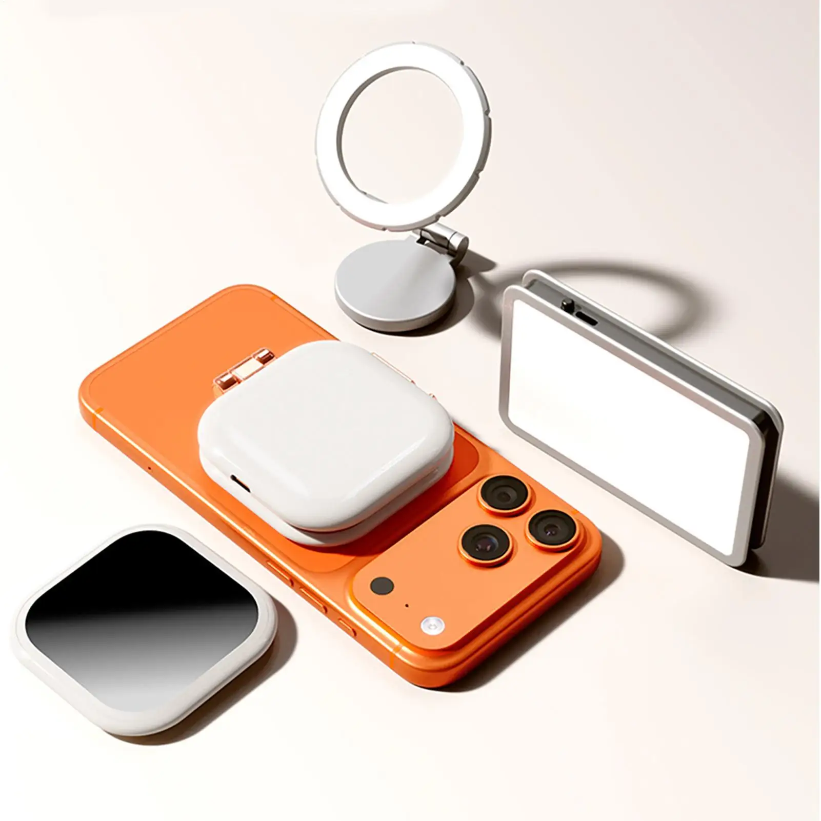 

Magnetic Selfie Light For Phone 3 Levels Portable Adjustable Rechargeable Lamp Back Camera Recording Phone Mirror For Video