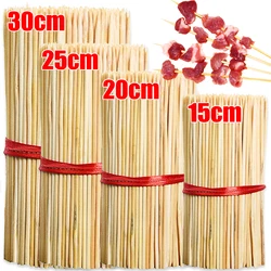 90 Stuks Bamboe Stok Food Grade Wegwerp Bamboe Spies Natuurlijk Hout Lange Stok Voor Thuis Keuken Barbecue Fruit Bbq Gebakken