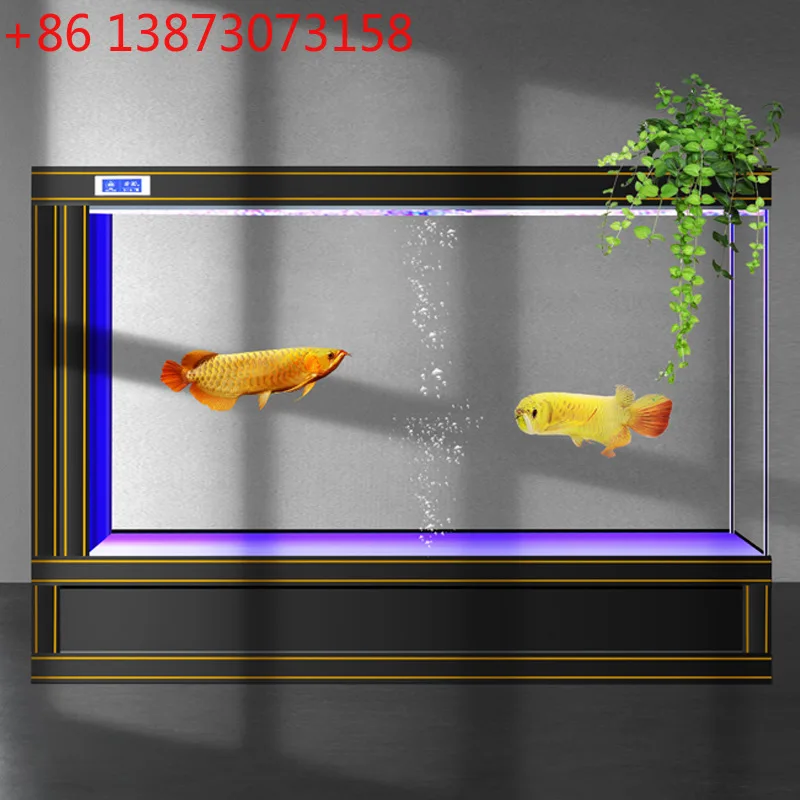 

Новый легкий роскошный аквариум для средней и большой гостиной, бытовой экран, аквариум с арованы, ультра-белый стеклянный боковой фильтр, без воды