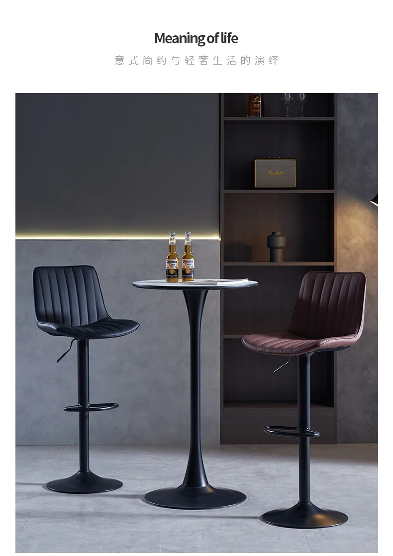 Factory Wholesale Green Bar Stools Restaurant Chair Sets Kitchen Pu Leather Swivel Bar Chair Bar Stools