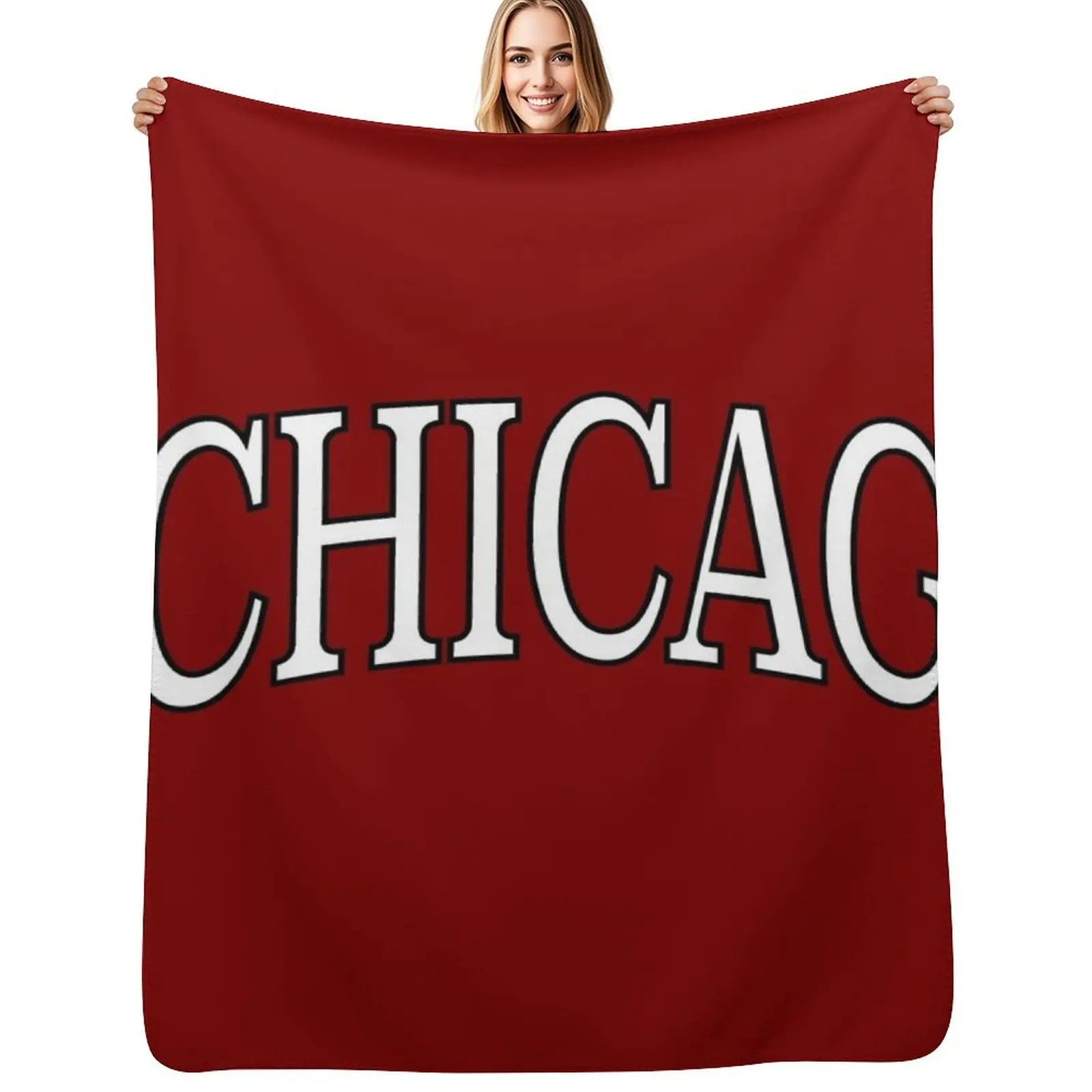 

uchicago - serif font curved Throw Blanket Warm Napping Blanket for Office Couch Bed