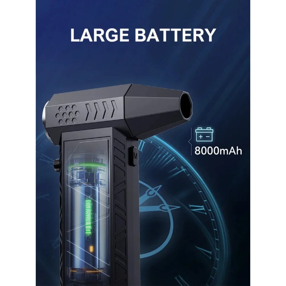 800000RPM New X9 Turbo Fan Upgrade Rechargeable Blower Brushless Air Blower Violent Fan Portable Dust Blower Electric Dryer - view 3