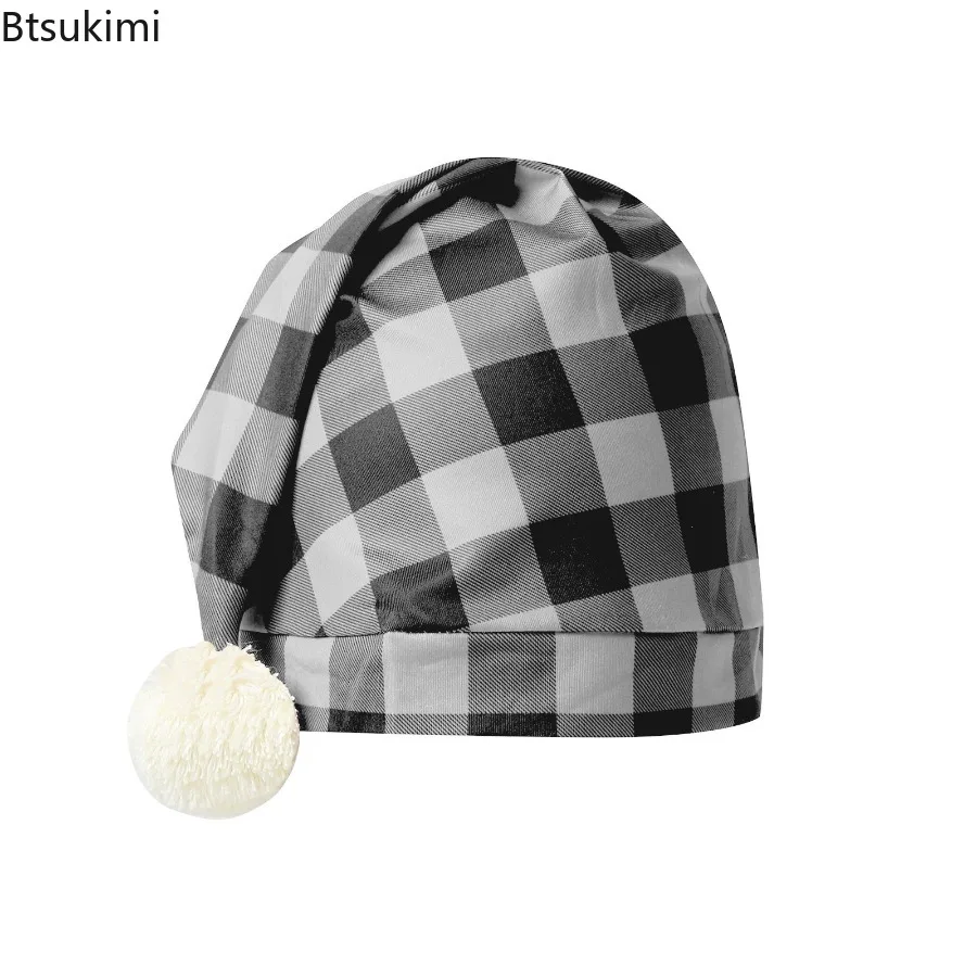 Spring New Men's Pajamas Robe Fashion Plaid Loose Casual Bath Robes Long Sleeve V-neck Home Loungewear Male Nightgown with Hat