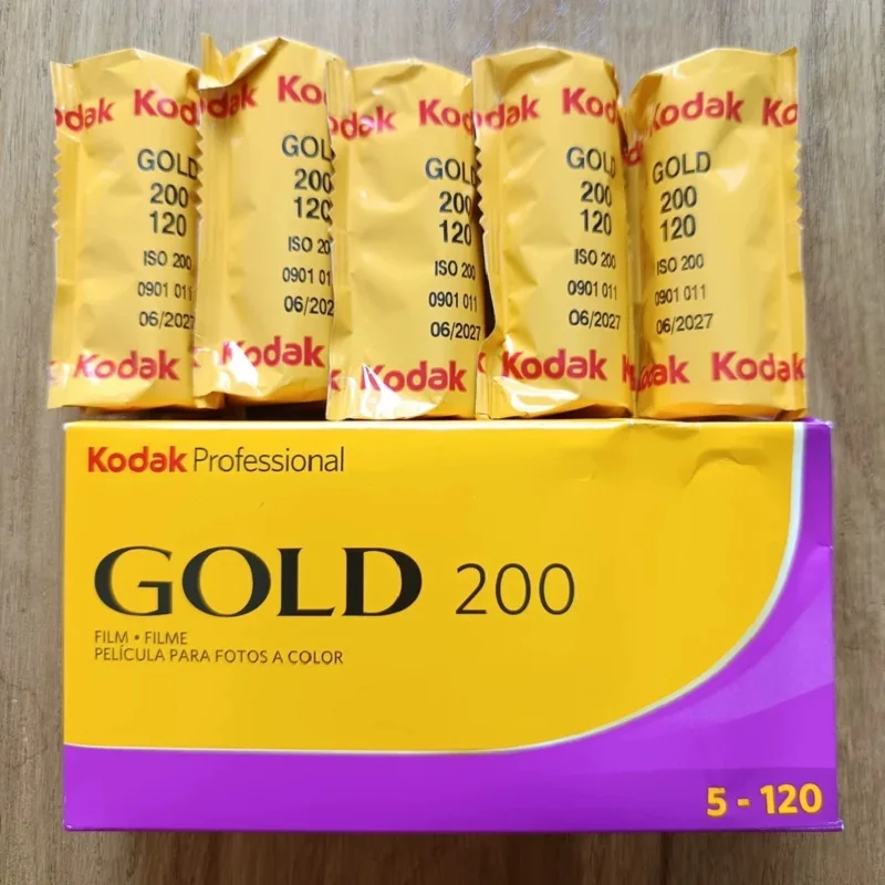 Kodak 1-10 Rolls IOS 200 120 Film Gold 200 Professional Color Negative Film For 120 Film Camera (Expiration Date 2027)