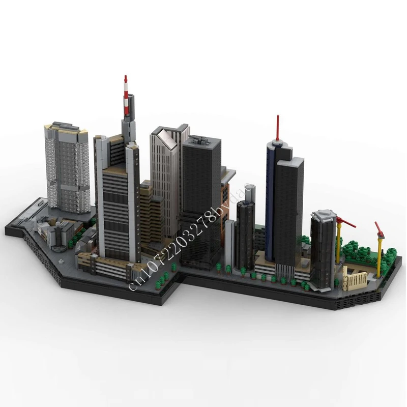 7604PCS Frankfurt Neue Mainzer Straße skyscrapers Modular MOC Creative street view Model Building Blocks DIY Assembly Toys Gifts