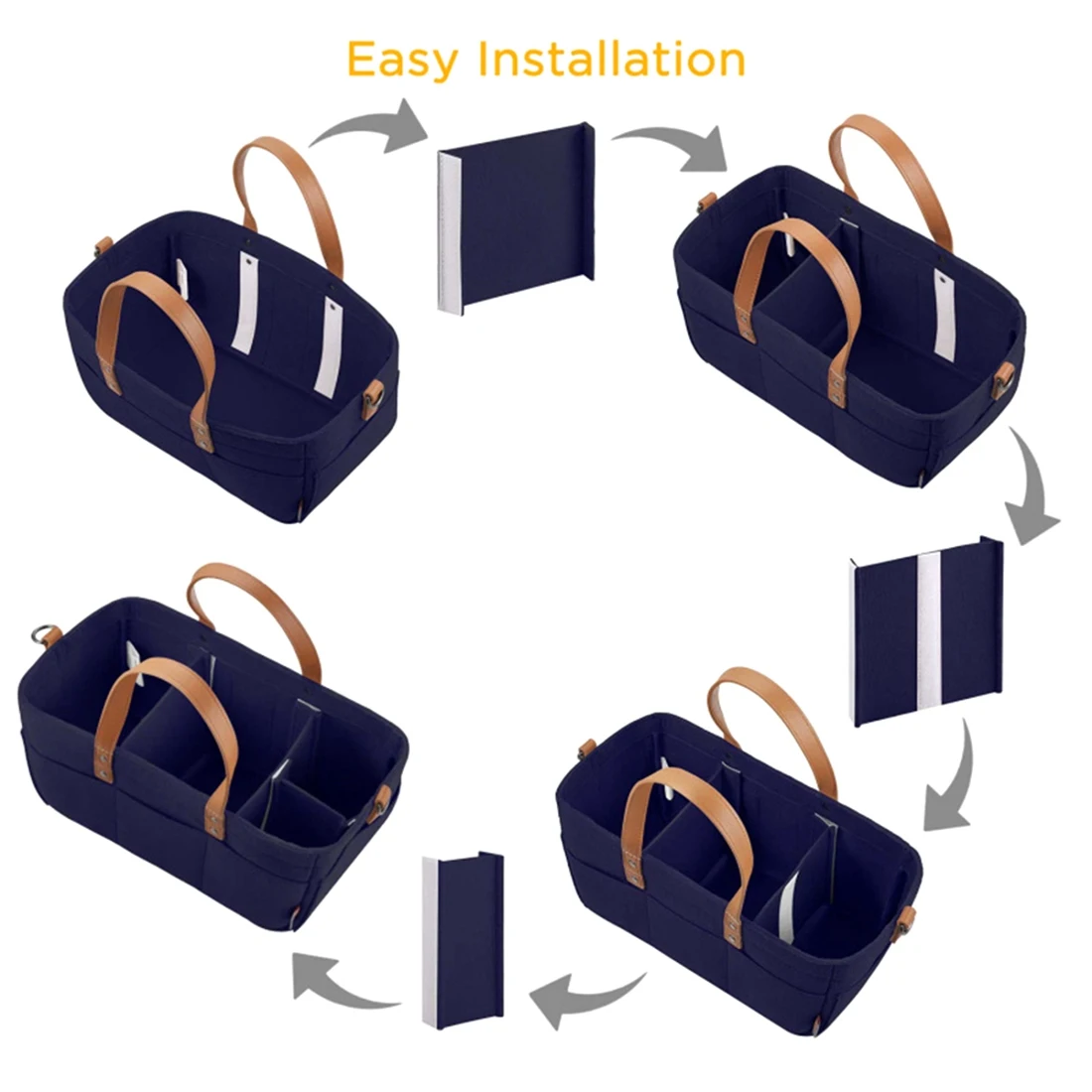 ABWR-Baby ورأى تخزين الحضانة سلة تنظيمية للأطفال الرضع حقيبة حفاضات مع مقبض العلبة تغيير الحفاض الاطفال تخزين الناقل