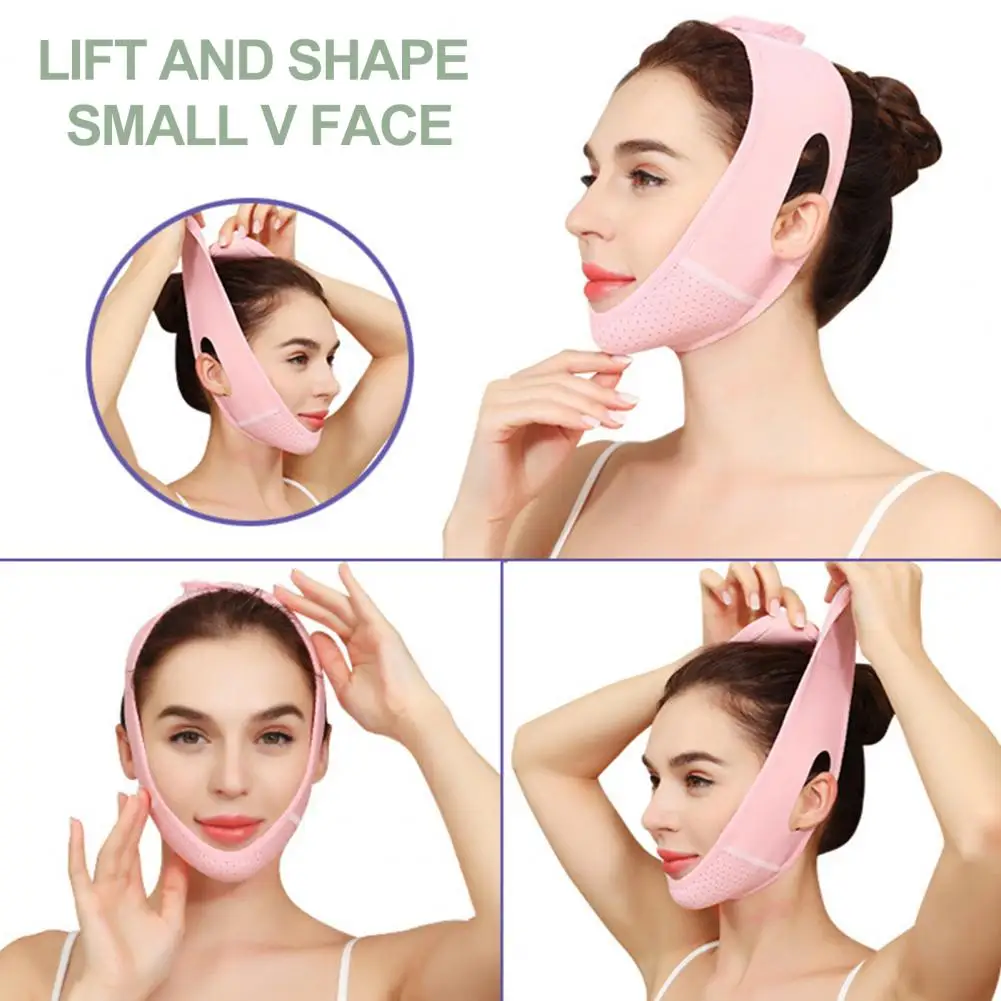 Double Chin Reducer Adjustable Women's Chin Strap for Double Chin Reduction Face Sculpting with Soft Breathable for Enhanced