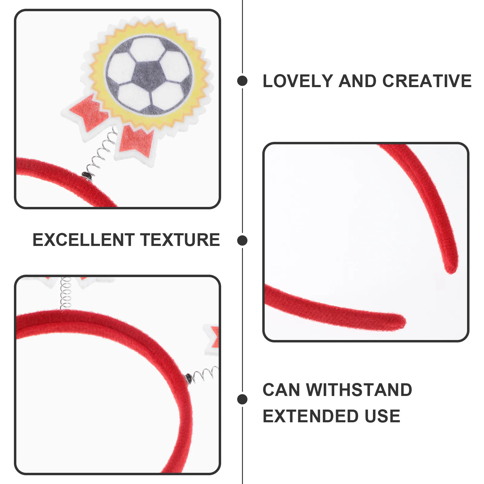 Football Fan Headband Soccer Pattern Hairband for Match Day Party Cheerleading Costume Photo Prop