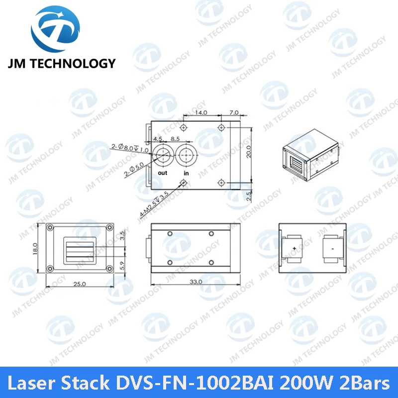 كومة ليزر DVS-FN-1002BAI 200 وات 2 بار