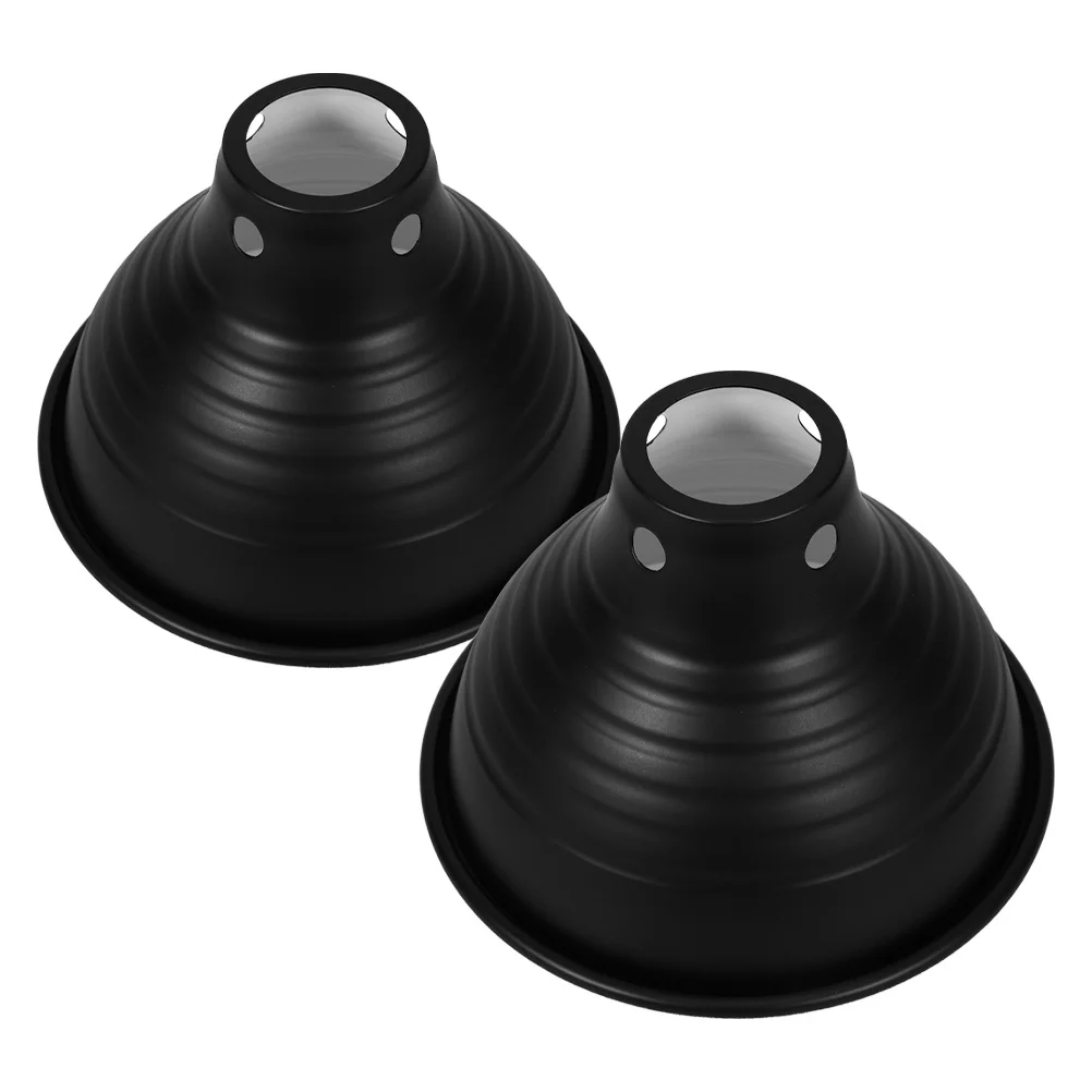 2Pcs Reptile Heat Lamp Cover 5.5 Inch Black Reptile Lampshade Prevents Heat Loss Enhances Temperature Uniformity Stylish Design