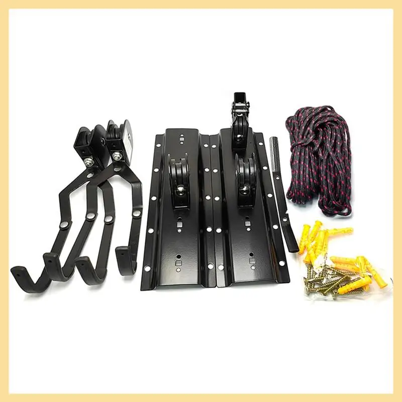 

AA90-Garage Ceiling Bike Hoist System - Pulley Storage With Bike Hangers, Efficient Space-Saving Mount For Bicycles