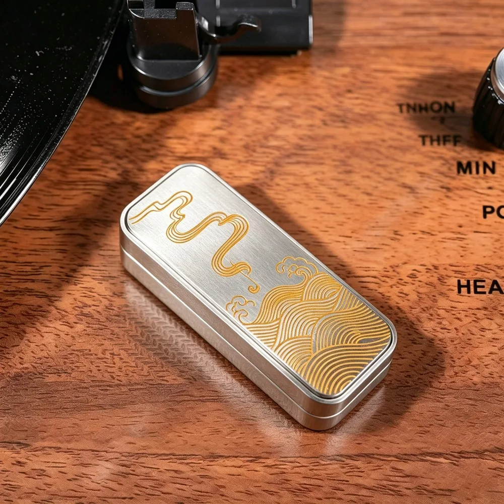 SJYEDC Xuanlu Dingding Stainless Steel Straight Push Dense Section Fingertip Push Card Desktop Decompression Toy