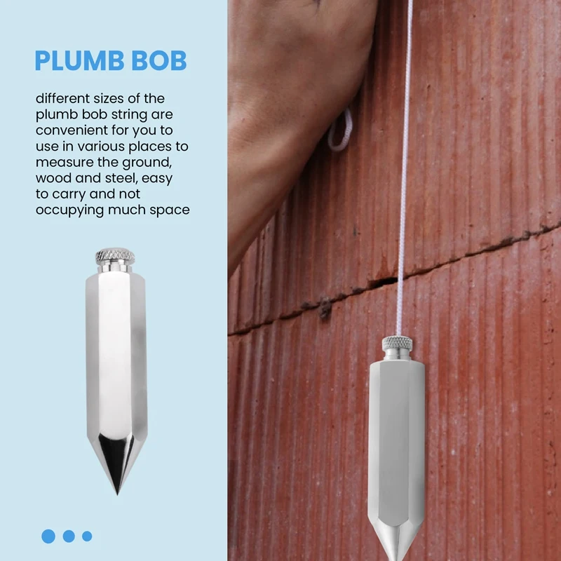 Plumb Bob With String Hexagon Steel Plumb Line 8 Oz Plumb Bob 6 Oz Plumb Bob Tip For Surveyor Carpenter Construction