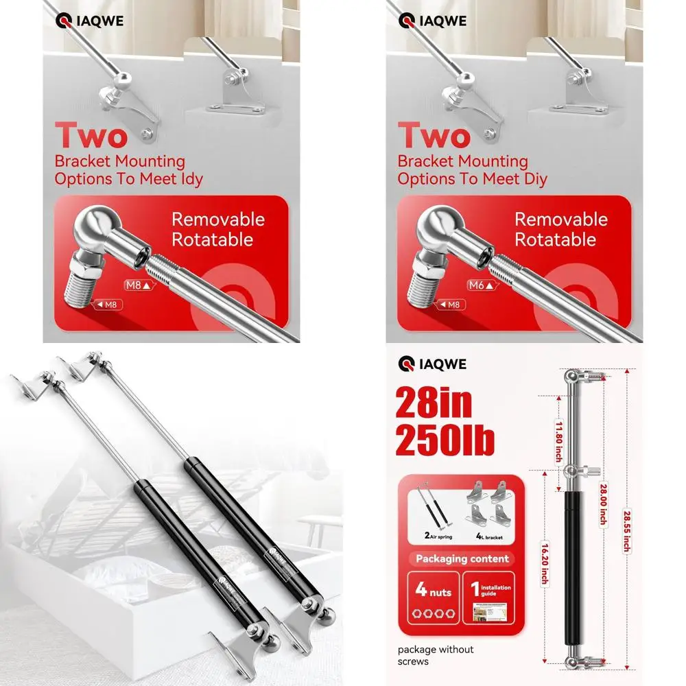 

Сверхмощные газовые стойки с 28 газовыми стойками для чехлов, хранения на колесах, крышек ящиков для инструментов и многого другого (подерживает 200–275 фунтов)