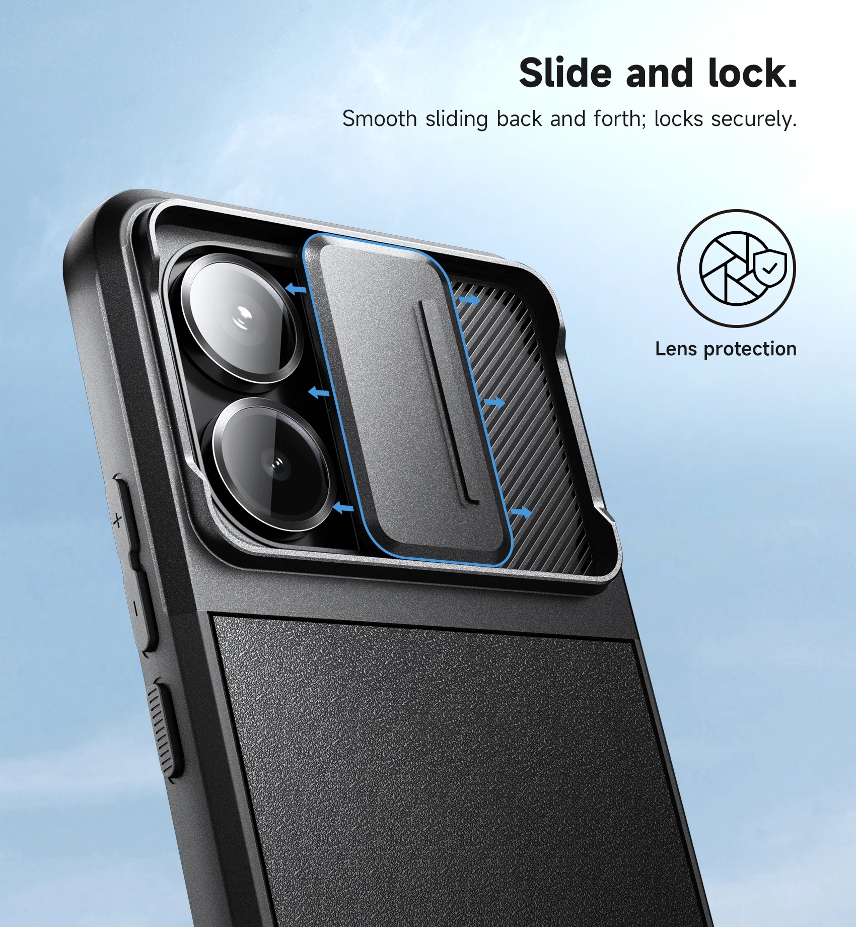 SURITCH For Redmi Note 13 Pro 5G / Poco X6 5G with Stand Camera Protection Slide Camera Cover Shockproof Case Protective Cover