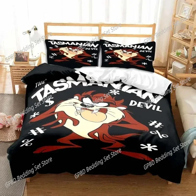 

Cartoon Tasmanian Devil Comfortable Duvet Quilt Cover Pillowcase Bedding Set Children Bedroom Decoration Home Textile