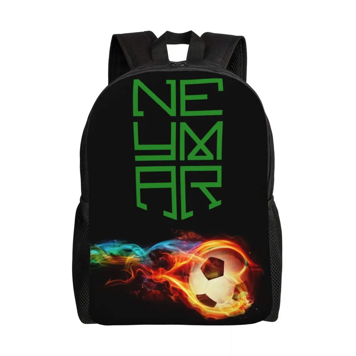 Green Neymar Football Backpack for Girls Boys Soccer College School Travel Bags Men Women Bookbag Fits 15 Inch Laptop