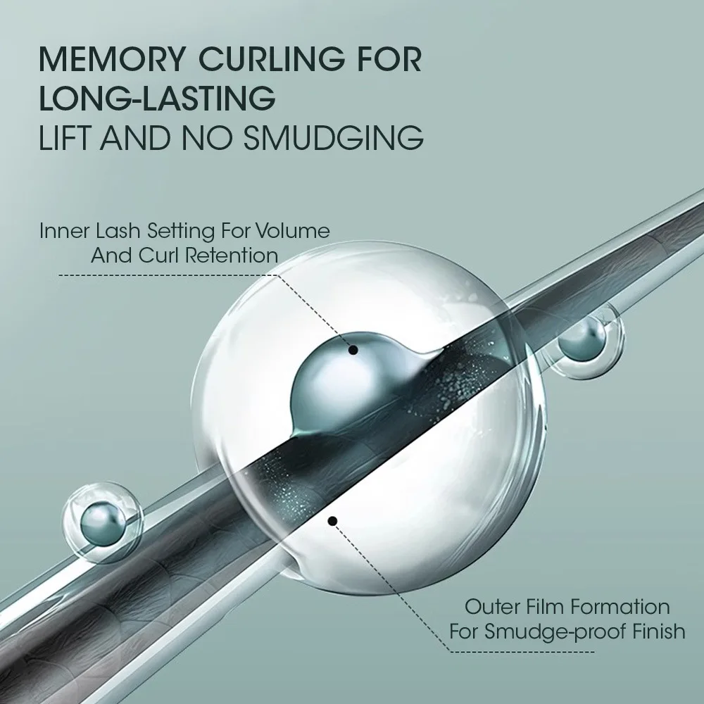 กันน้ํายาวมาสคาร่า Curl Lock 24H Flake-ฟรีไม่มีรอยเปื้อนธรรมชาติ Wispy Lashes สําหรับ Sensitive Eyes Travel แต่งหน้า