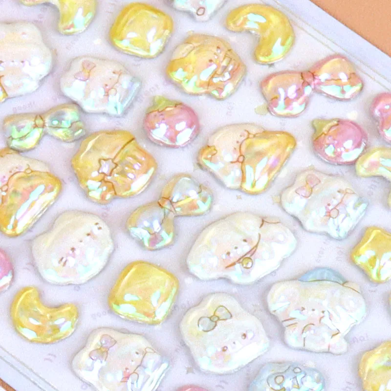 

Cute Cartoon Laser 3D Relief Stickers - Fun Kid's Puffy Jelly Decal Kawaii Phone Case Journal Scrapbook DIY Decoration for Girl