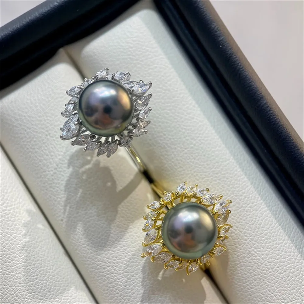 Solid S925 Sterling Silver Pearl Ring Settings Findings & Accessories  for Jewelry Making Bulk Wholesale Craft Supplies No Pearl