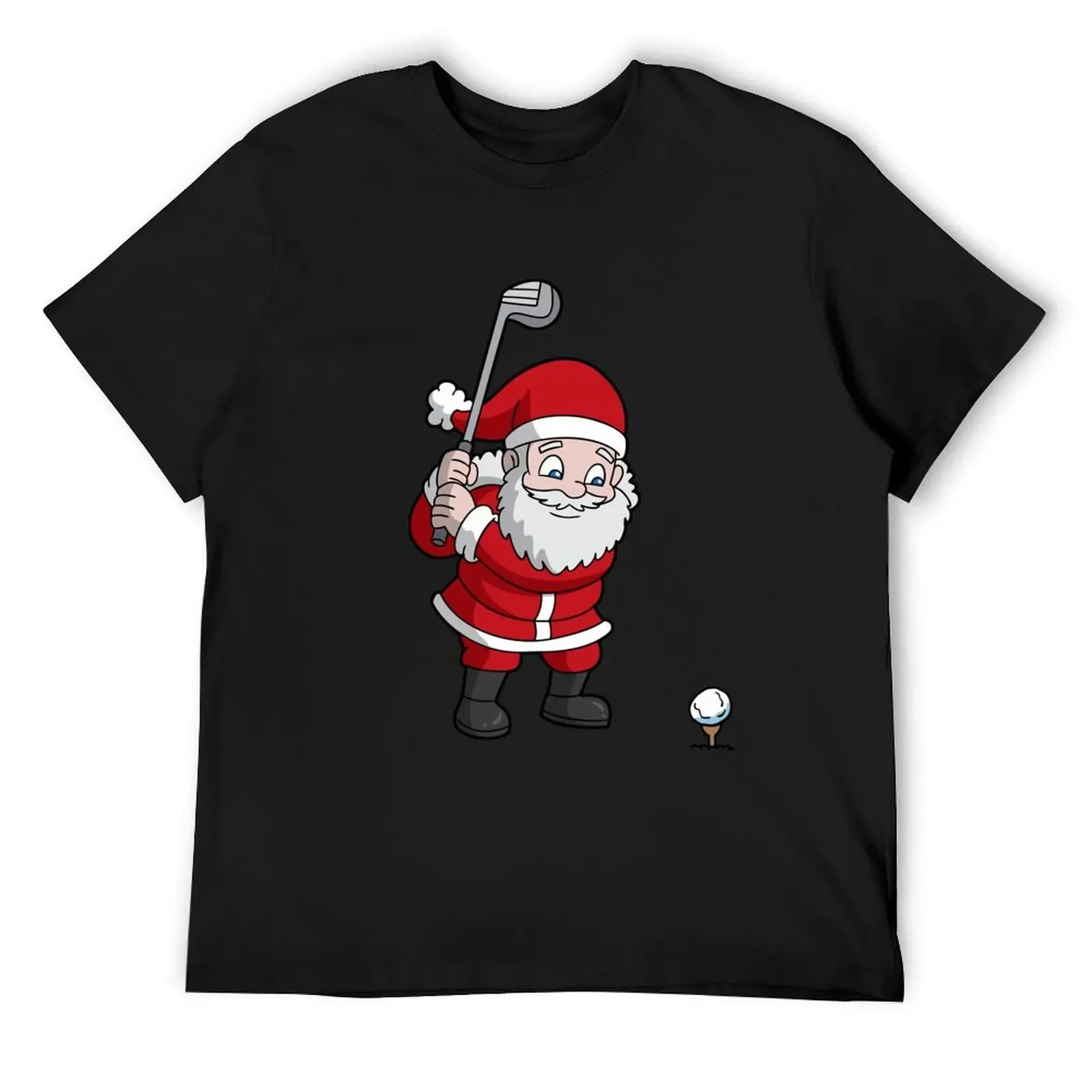 

Santa Claus Golfing Christmas T-Shirt anime shirt blue archive man clothes Clothing tshirts for men