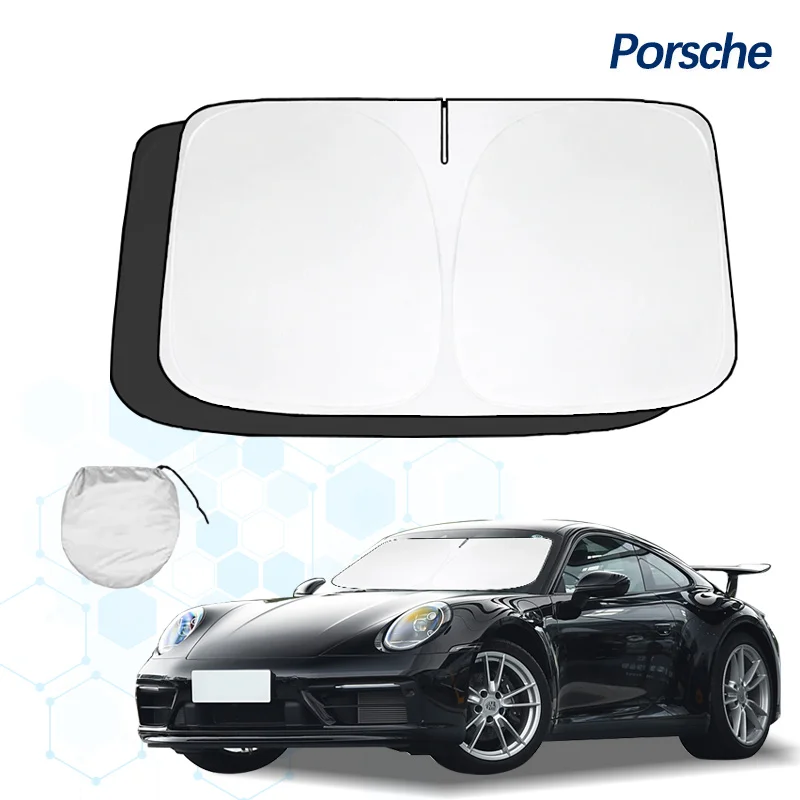 Windshield Sun Shade For Porsche 911 GT3 991 997 996 993 92 Sunshade Sun Visor Protector Foldable Blocks UV Rays Keep Car Cooler