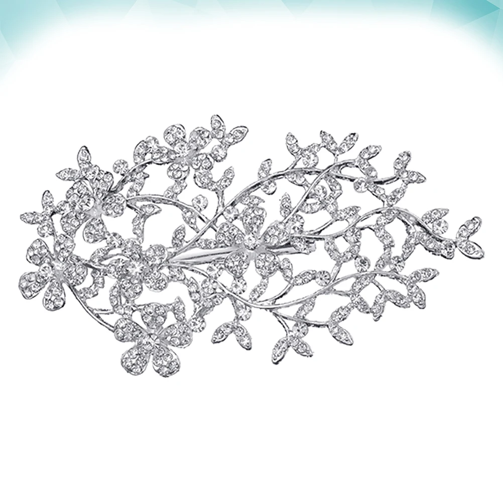 

Luxury Rhinestone Rose Hair Accessories Bridal Headwear Wedding Dress Decoration Crystal Flowers Comb Photo Prop for Parties